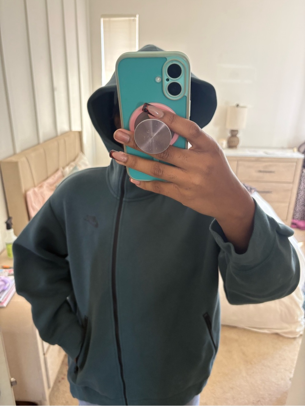 Nike Men's Teal Full-Zip Hoodie Sweater